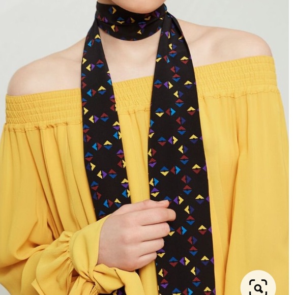 NWT Derek Lamskinny silk print scarf